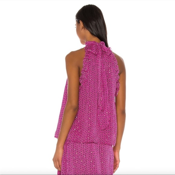 Sabina Musayev Celia Top in Pink Print SZ XS EUC - Picture 3 of 5